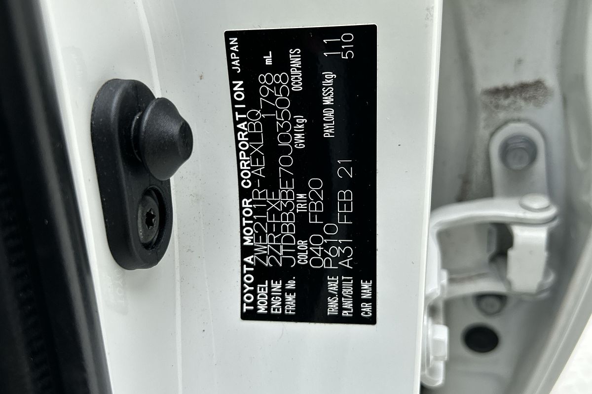 2021 Toyota Corolla Ascent Sport Hybrid ZWE211R