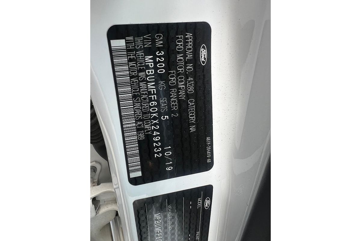 2019 Ford Ranger Wildtrak PX MkIII 4X4 2.0L