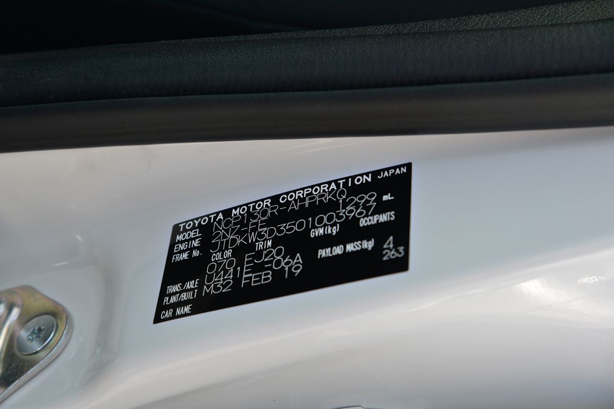 2019 Toyota Yaris Ascent NCP130R