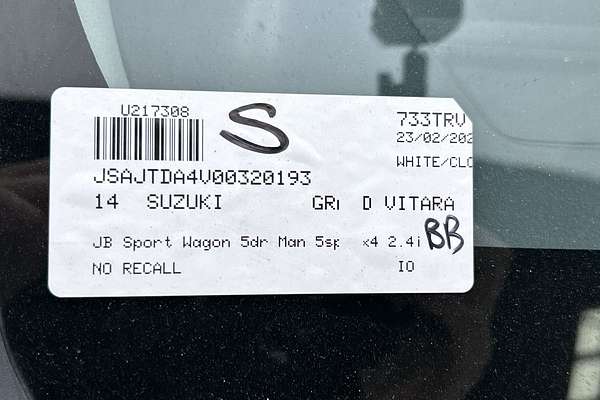 2014 Suzuki Grand Vitara Sport JB