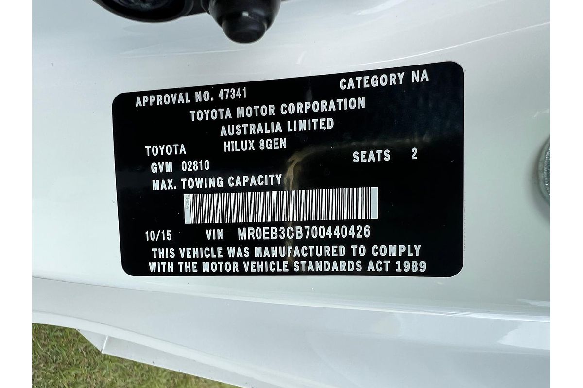 2015 Toyota Hilux Workmate GUN122R Rear Wheel Drive