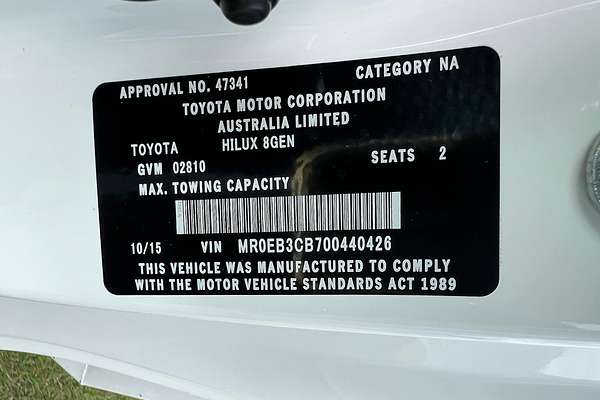 2015 Toyota Hilux Workmate GUN122R Rear Wheel Drive
