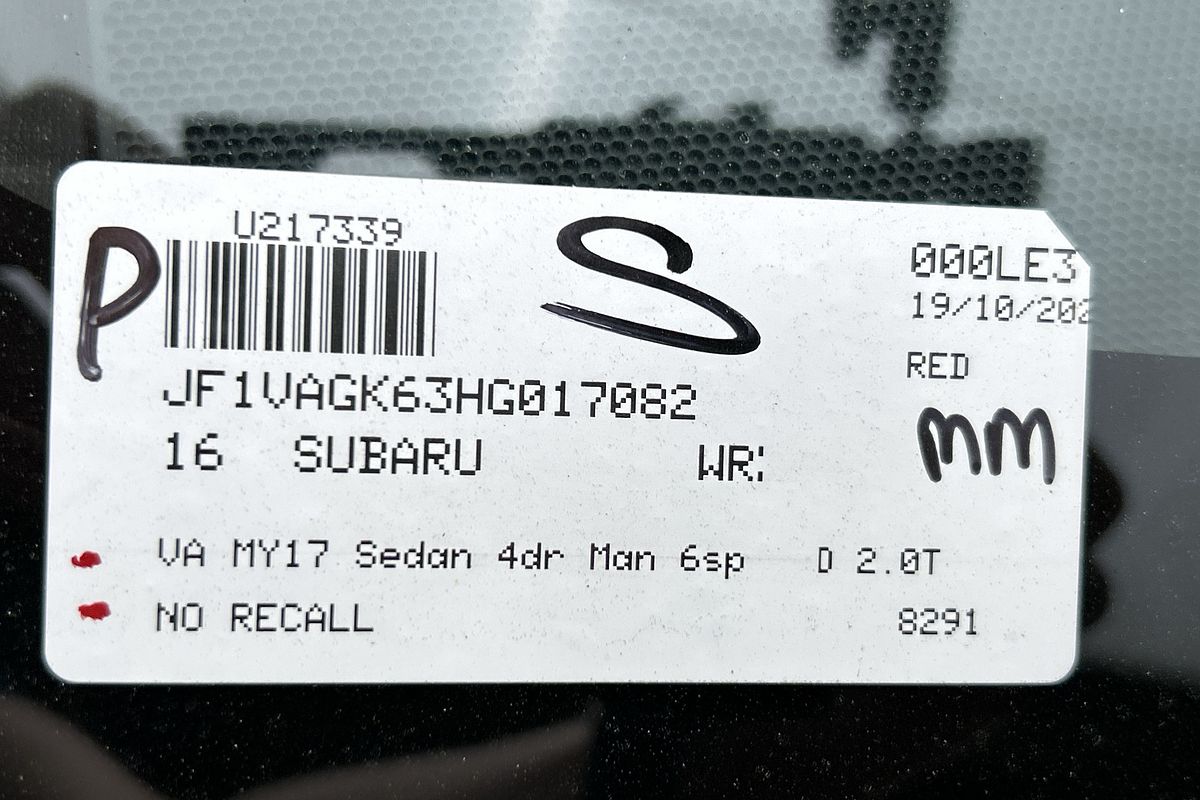 2016 Subaru WRX VA