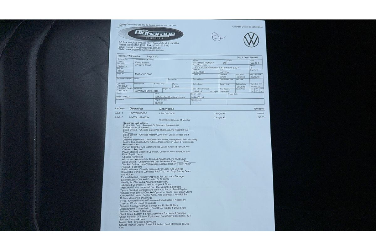 2018 Volkswagen Arteon 206TSI R-Line 3H