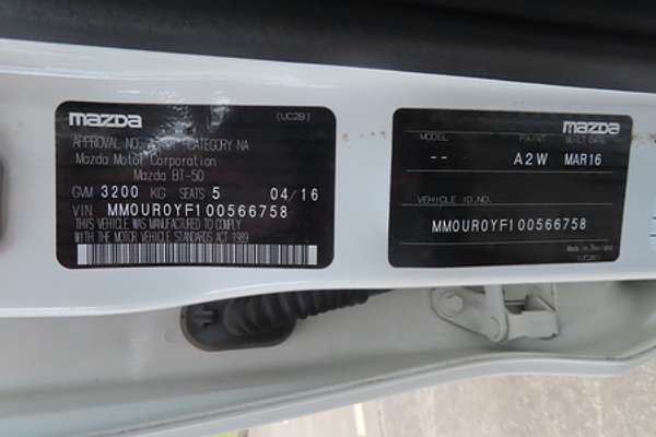 2016 Mazda BT-50 XT UR 4X4