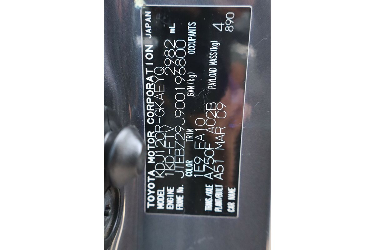 2009 Toyota Landcruiser Prado GXL KDJ120R