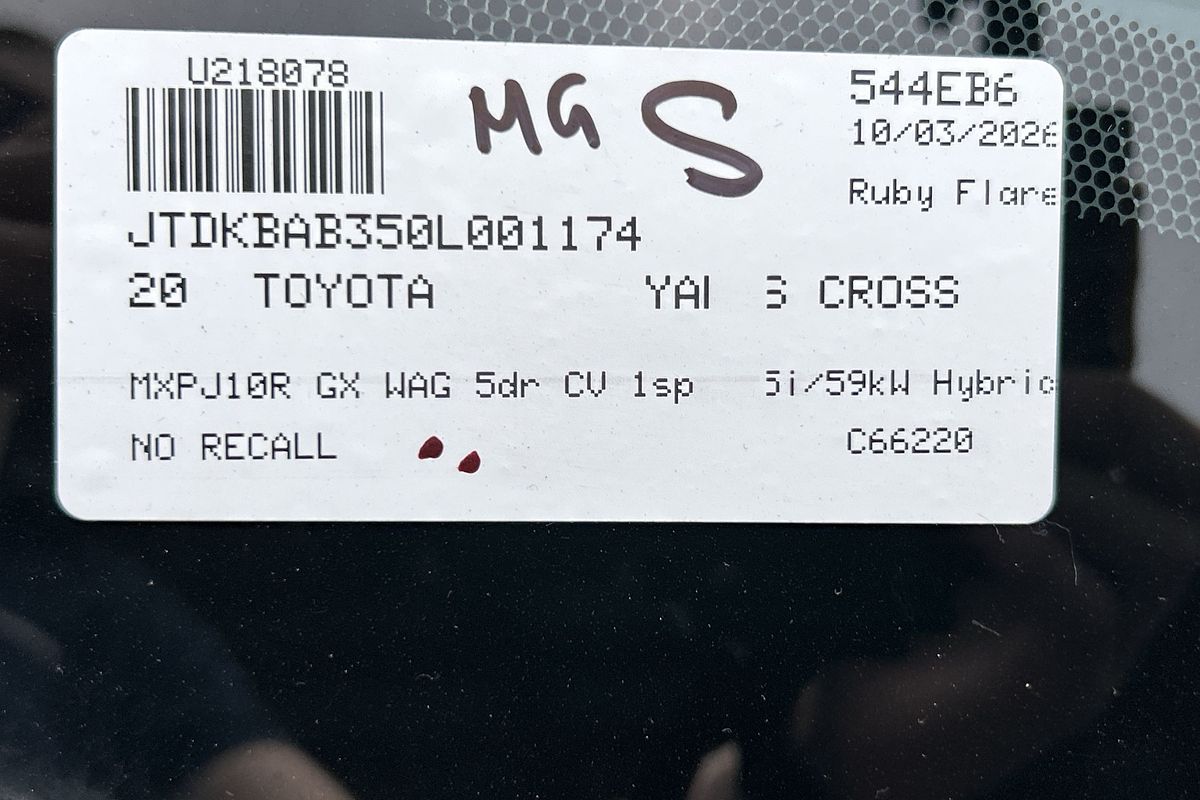 2020 Toyota Yaris Cross GX MXPJ10R