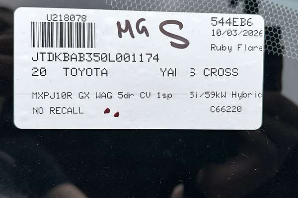 2020 Toyota Yaris Cross GX MXPJ10R