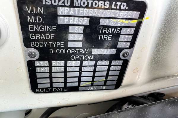 2018 Isuzu D-MAX SX High Ride Rear Wheel Drive