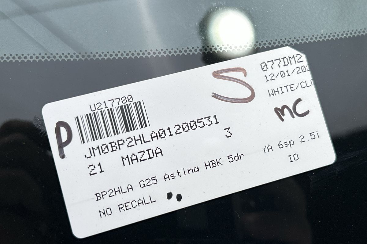 2021 Mazda 3 G25 Astina BP Series