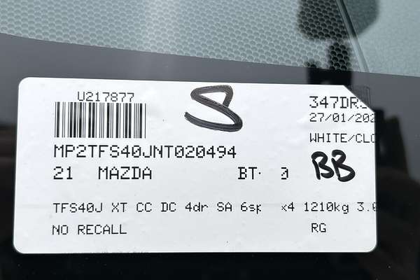 2021 Mazda BT-50 XT TF 4X4