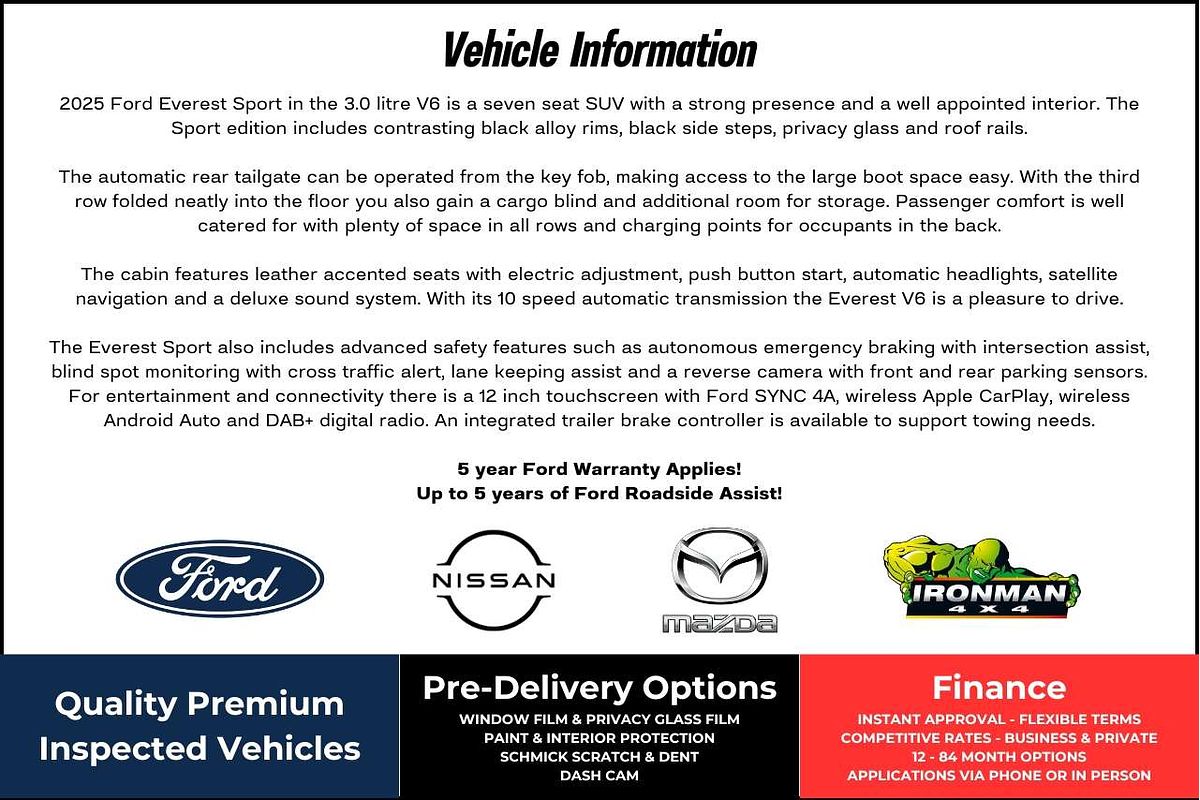 2025 Ford Everest Sport 3.0L