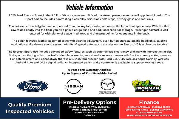 2025 Ford Everest Sport 3.0L