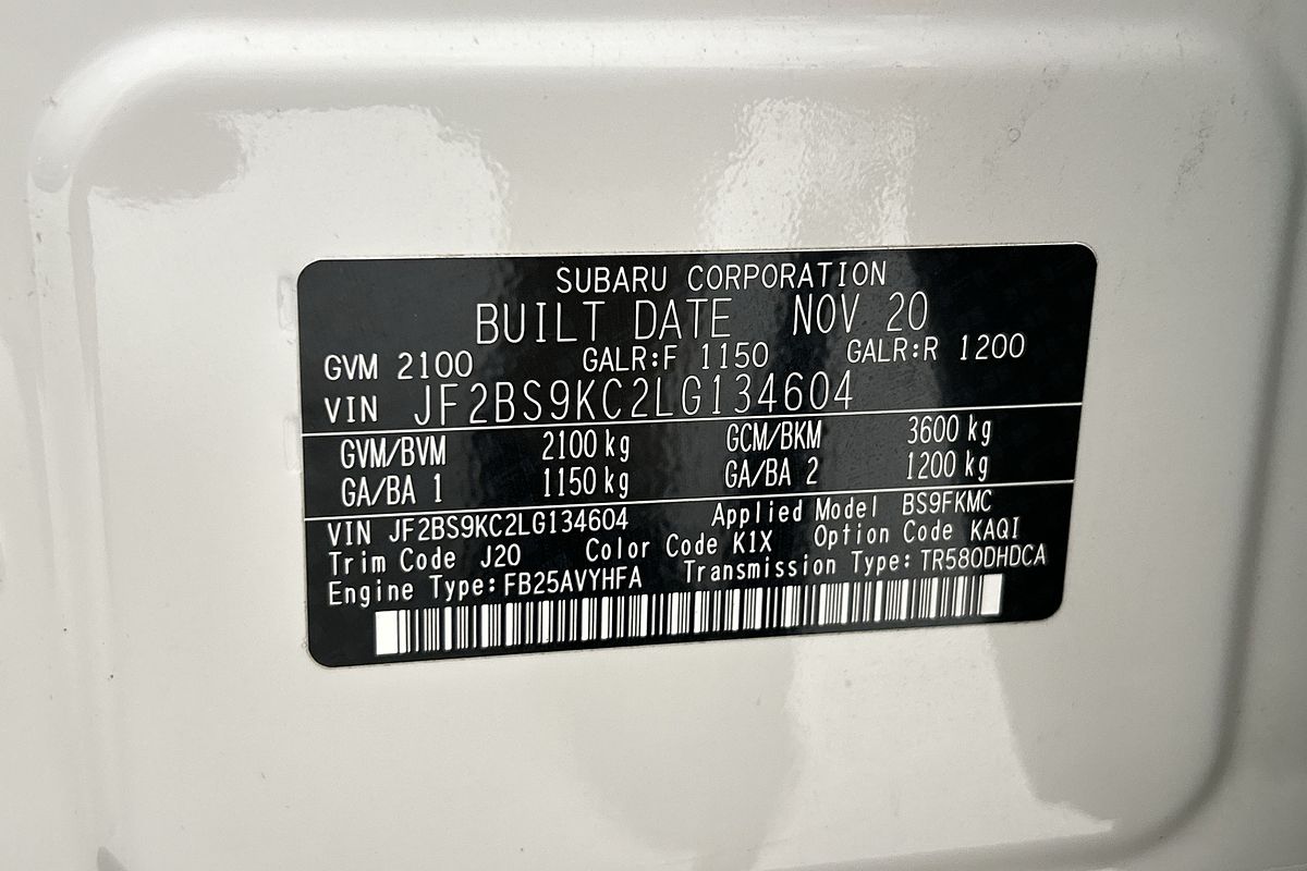 2020 Subaru Outback 2.5i 5GEN