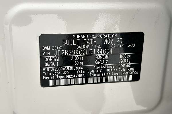 2020 Subaru Outback 2.5i 5GEN