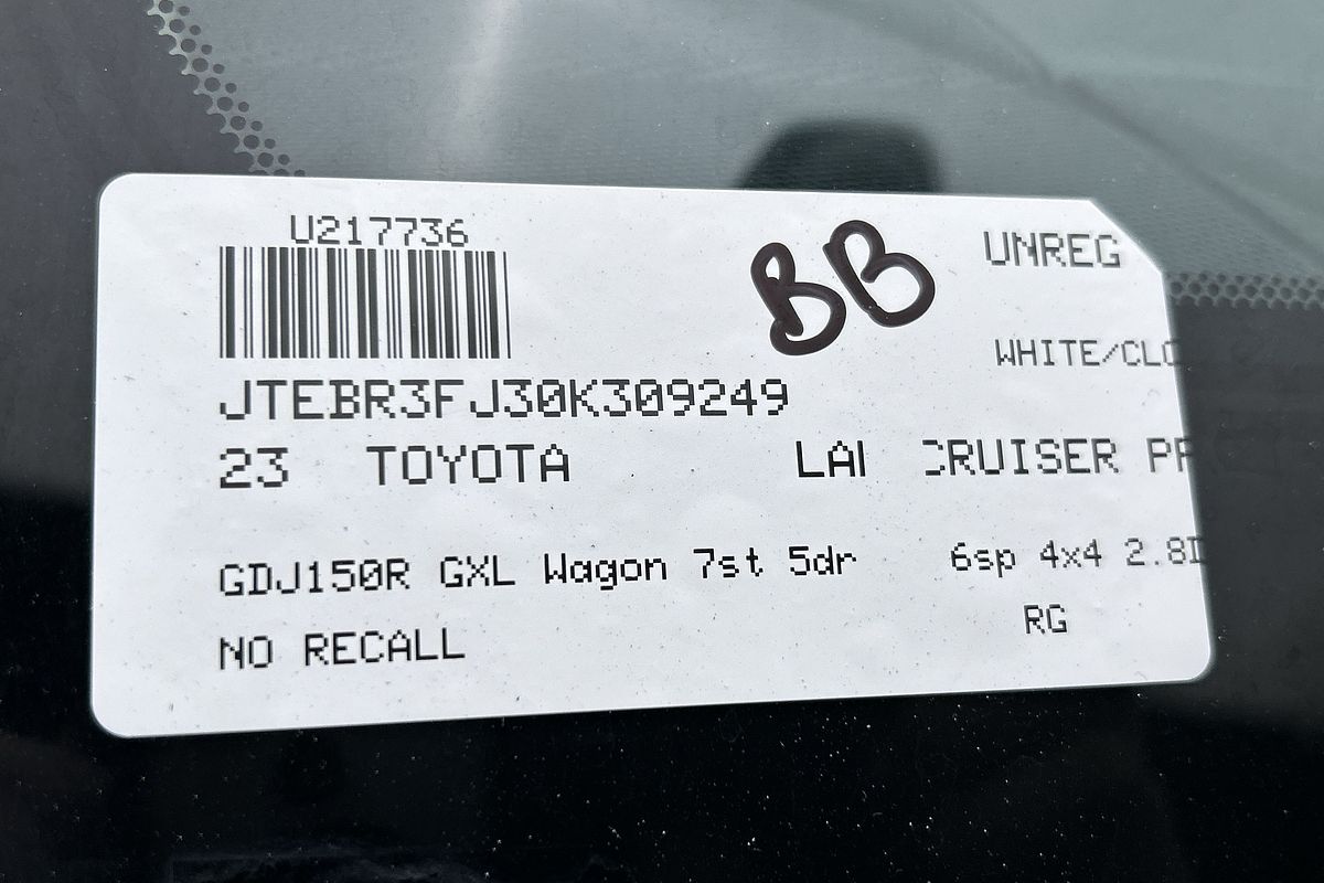 2023 Toyota Landcruiser Prado GXL GDJ150R