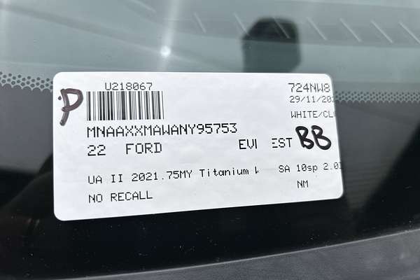 2022 Ford Everest Titanium UA II 2.0L