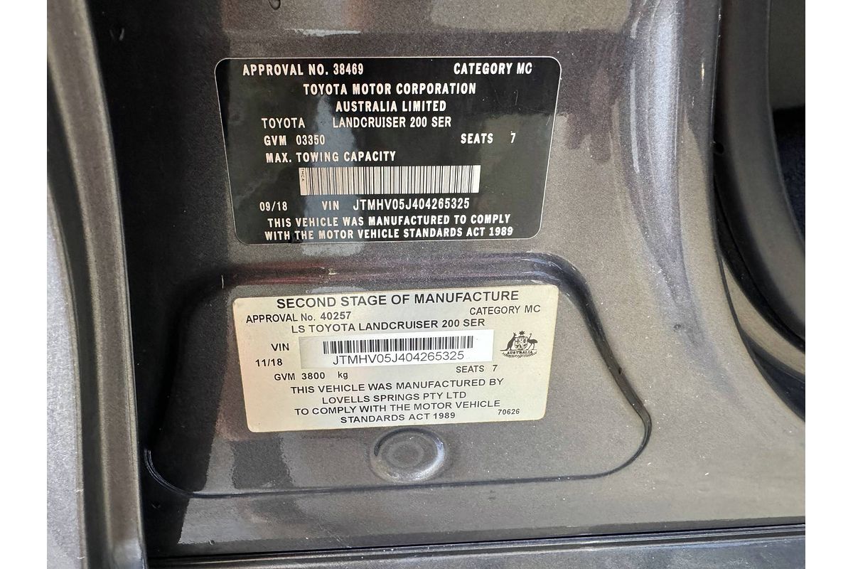 2018 Toyota Landcruiser VX VDJ200R