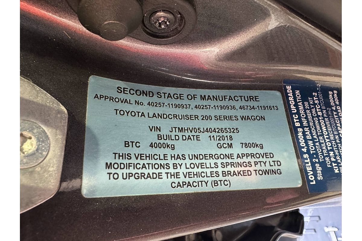 2018 Toyota Landcruiser VX VDJ200R