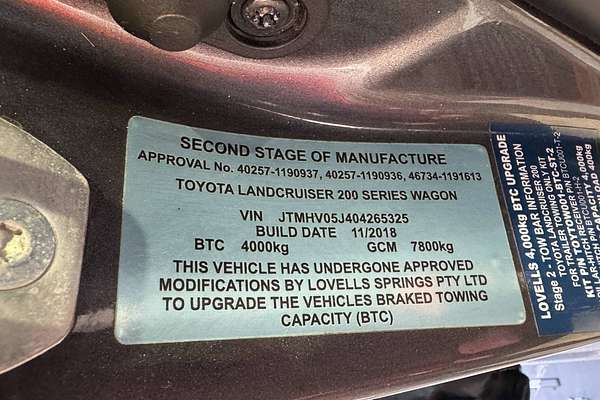2018 Toyota Landcruiser VX VDJ200R