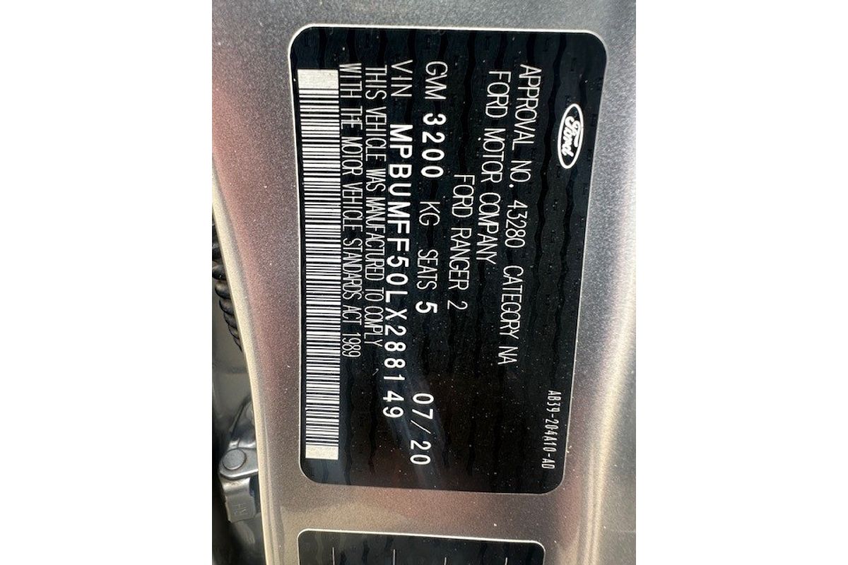 2020 Ford Ranger XLT PX MkIII 4X4 3.2L