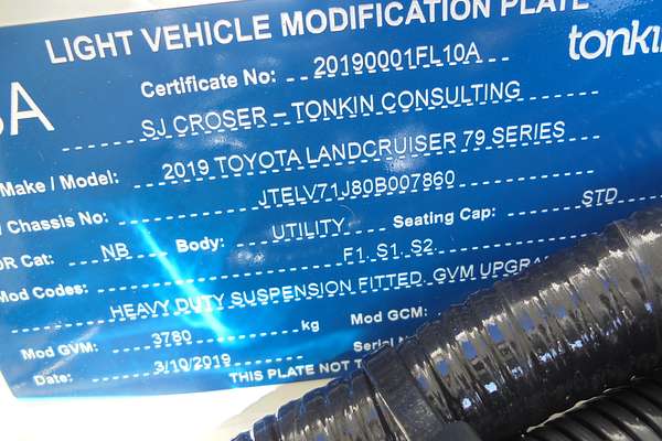2019 Toyota Landcruiser Workmate VDJ79R 4X4