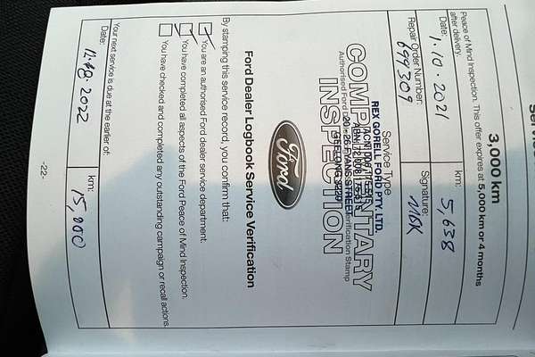 2021 Ford Ranger XL Hi-Rider PX MkIII Rear Wheel Drive 2.2L