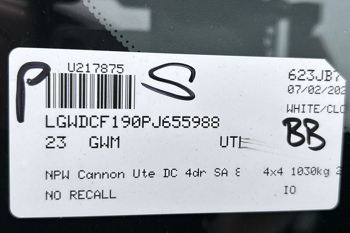 2023 GWM Ute Cannon NPW 4X4
