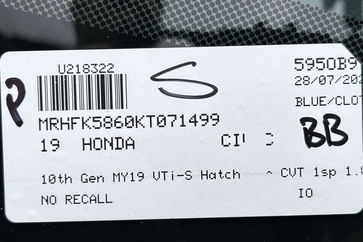 2019 Honda Civic VTi-S 10th Gen