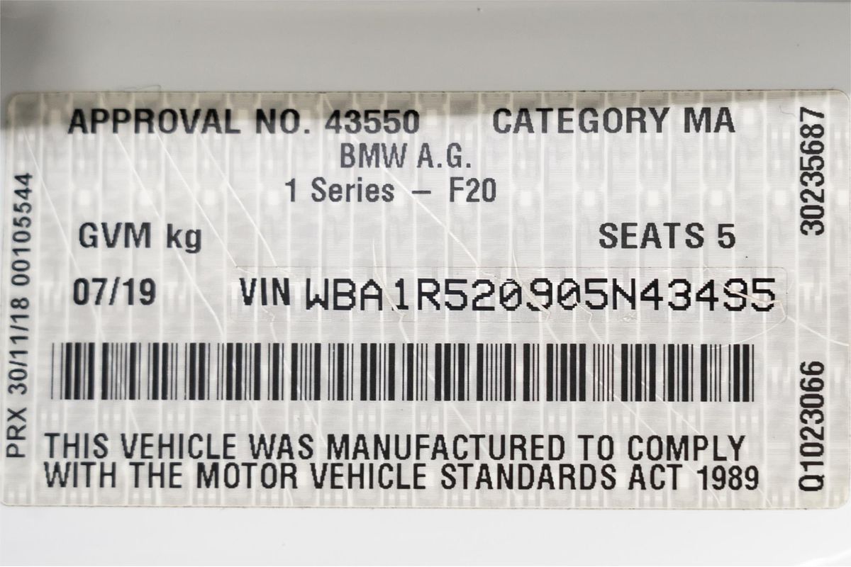 2019 BMW 1 Series 118i M Sport F20 LCI-2