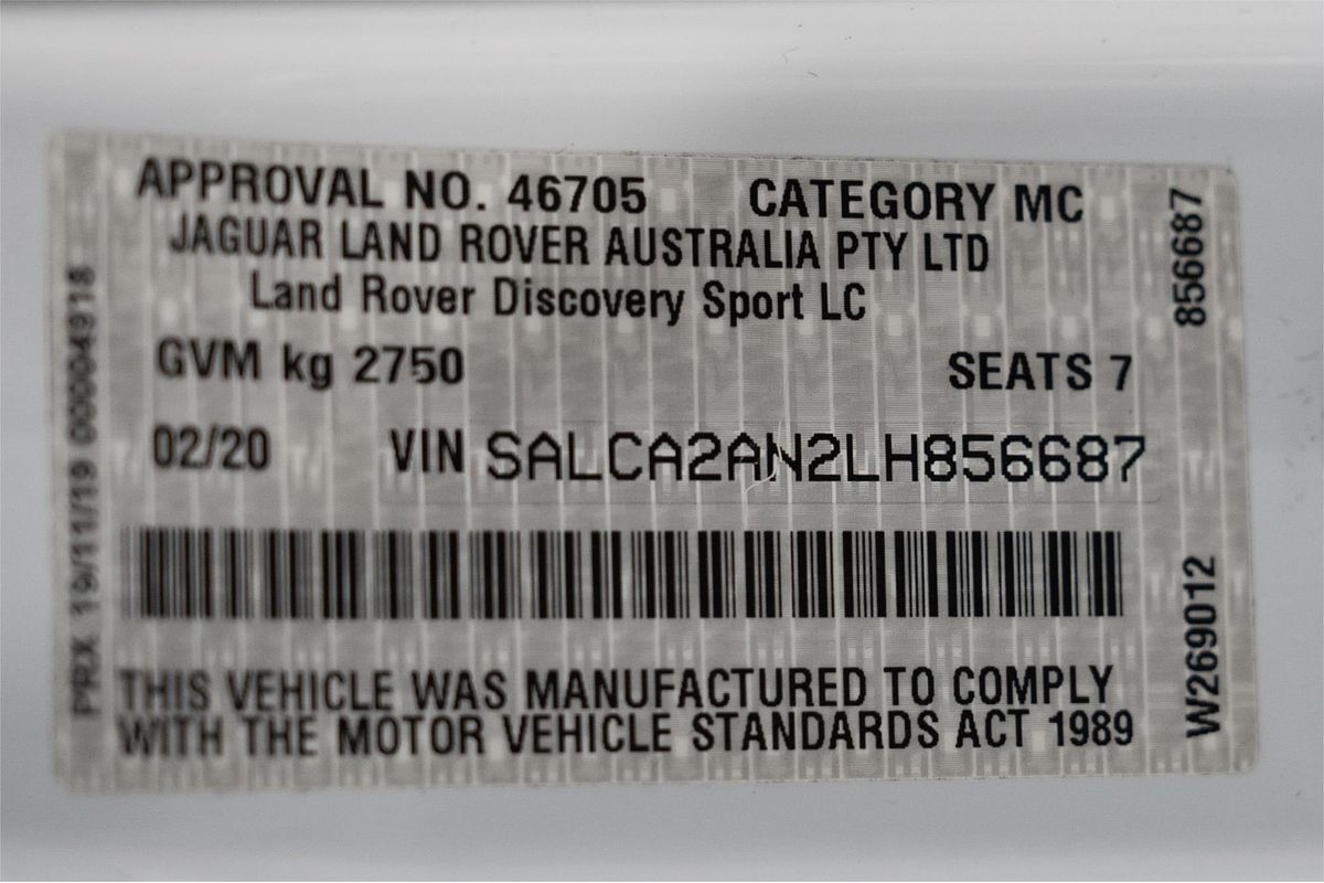 2020 Land Rover Discovery Sport D150 S L550