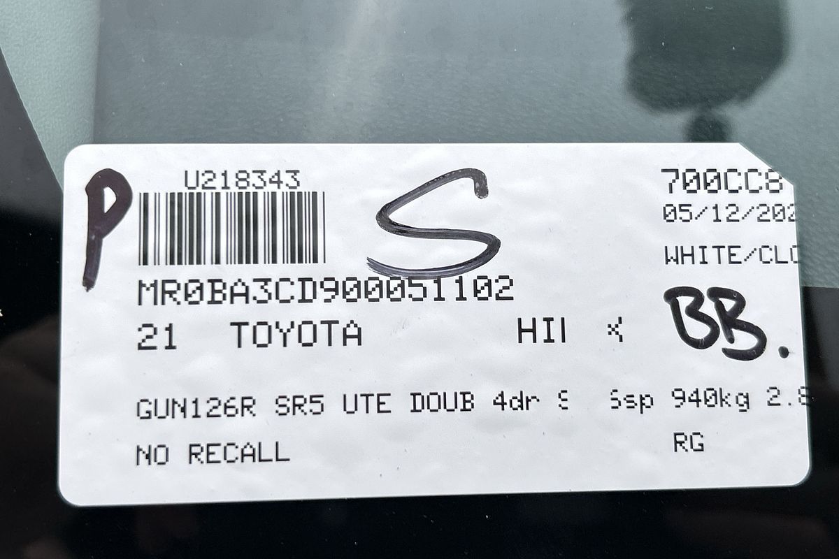 2021 Toyota Hilux SR5 GUN126R 4X4