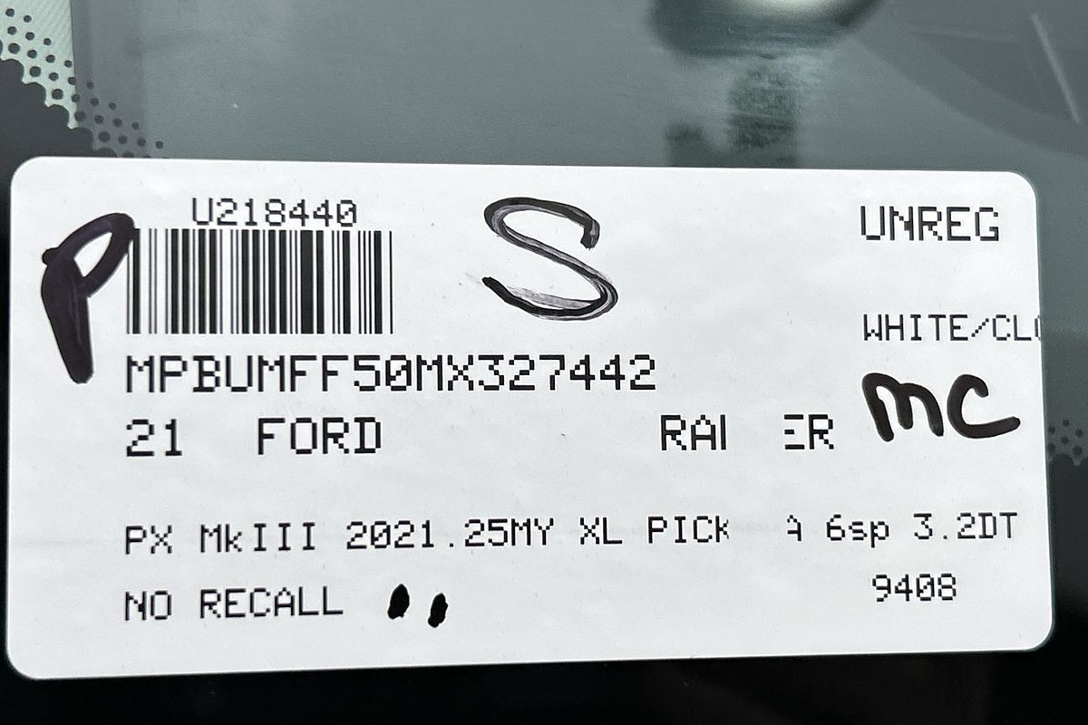 2021 Ford Ranger XL PX MkIII 4X4 3.2L