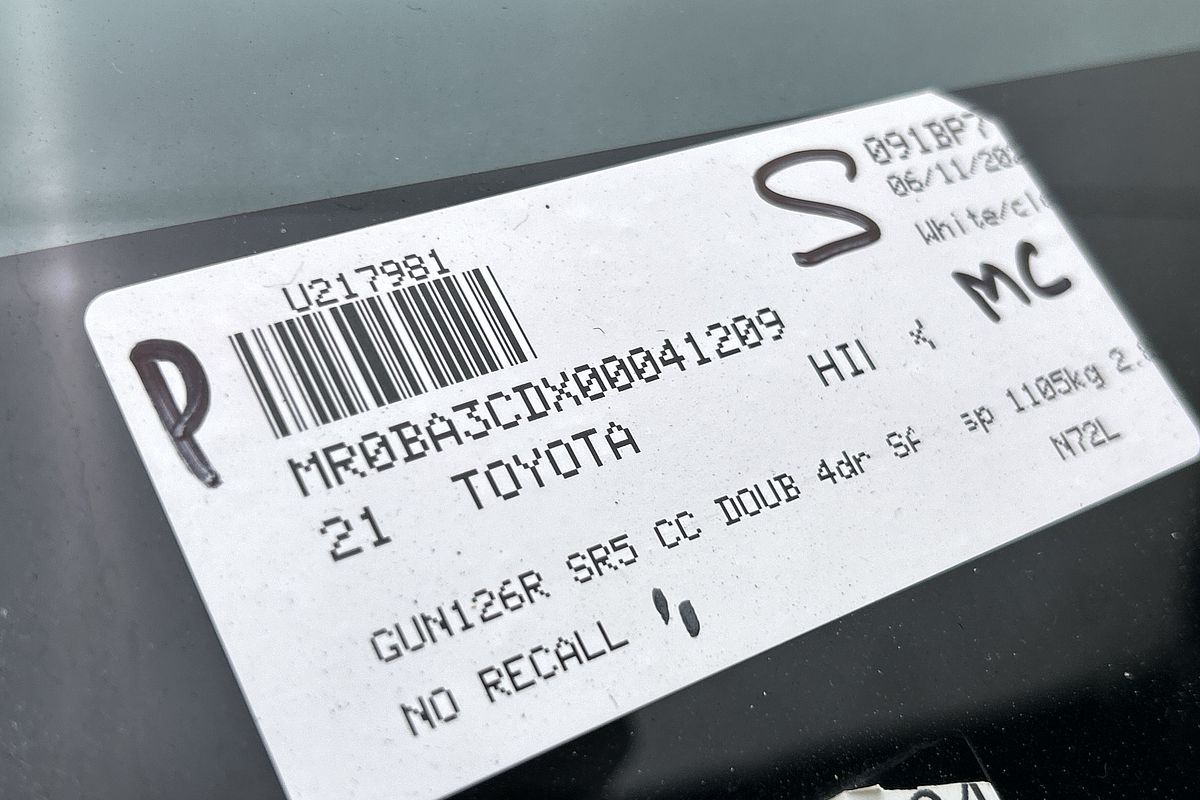 2021 Toyota Hilux SR5 GUN126R 4X4