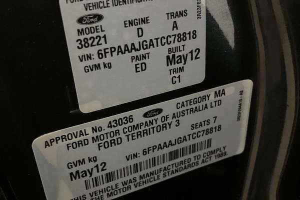 2012 Ford Territory TX SZ