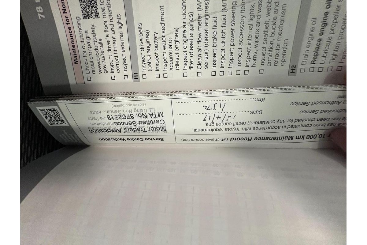 2018 Toyota Hilux Workmate TGN121R Rear Wheel Drive