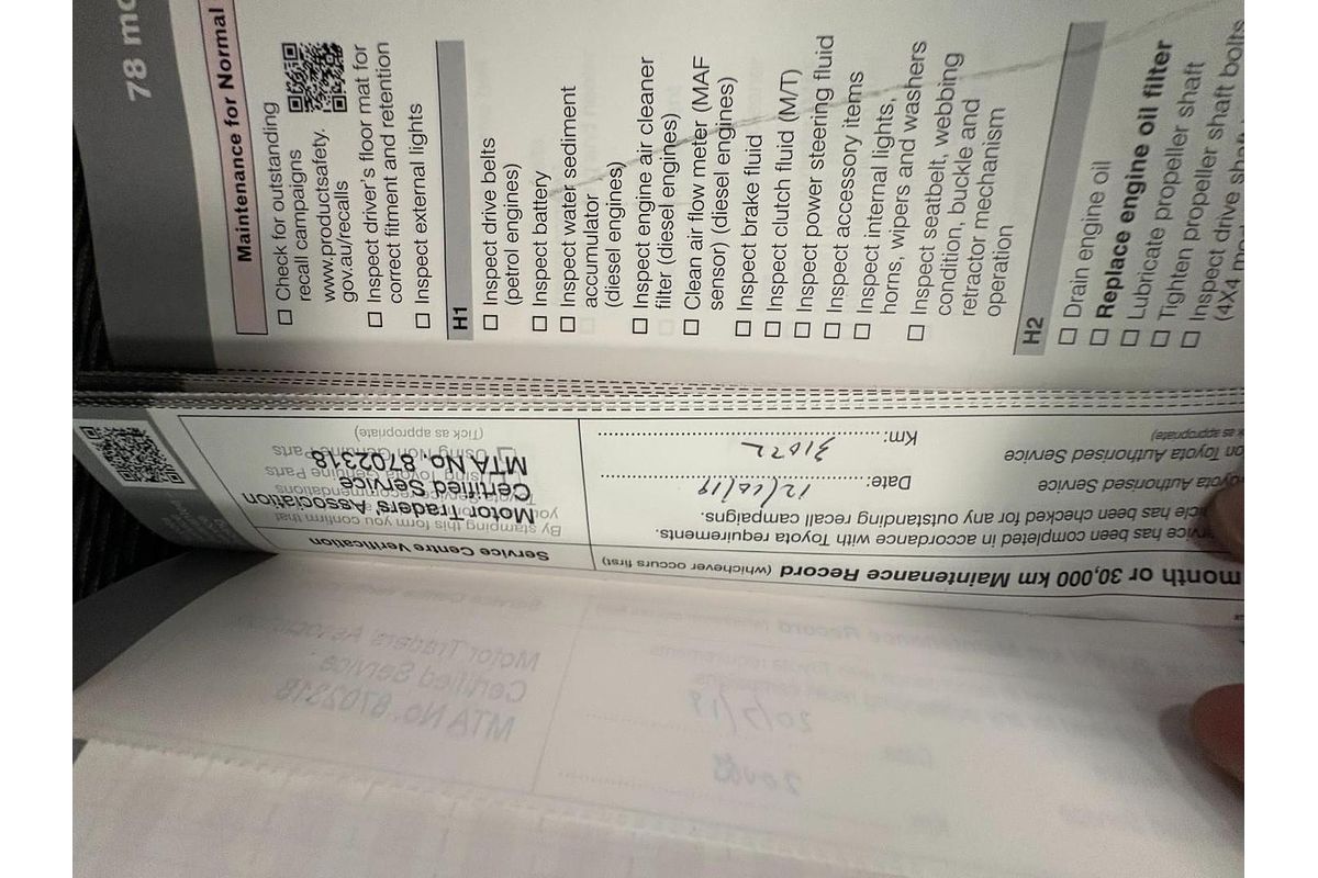 2018 Toyota Hilux Workmate TGN121R Rear Wheel Drive