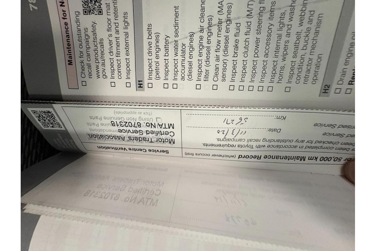 2018 Toyota Hilux Workmate TGN121R Rear Wheel Drive