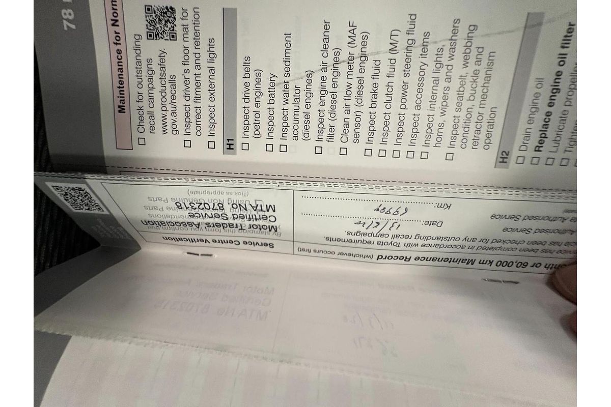 2018 Toyota Hilux Workmate TGN121R Rear Wheel Drive