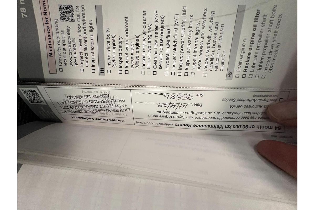 2018 Toyota Hilux Workmate TGN121R Rear Wheel Drive