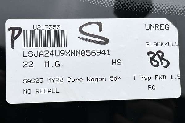 2022 MG HS Core SAS23