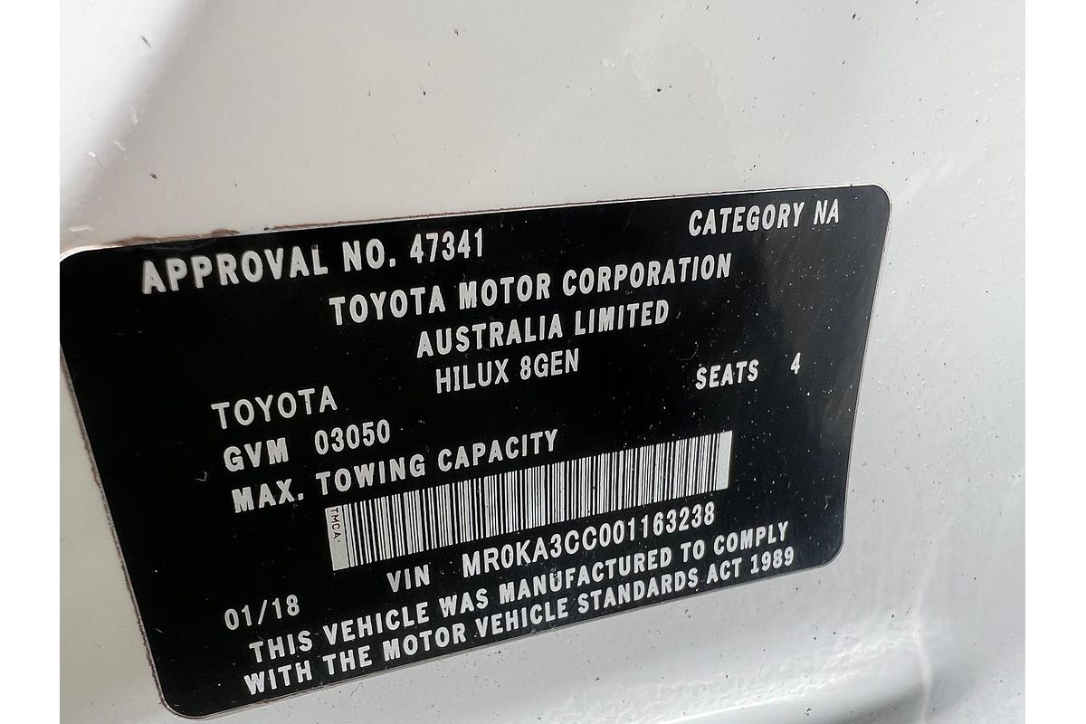 2018 Toyota Hilux SR GUN126R 4X4