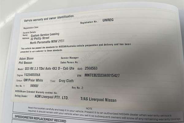 2019 Nissan Navara RX D23 Series 4 Rear Wheel Drive