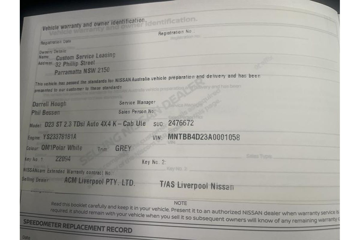 2018 Nissan Navara ST D23 Series 3 4X4