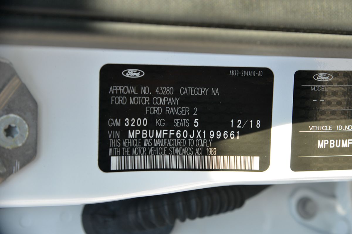 2018 Ford Ranger XLT PX MkIII 4X4 2.0L