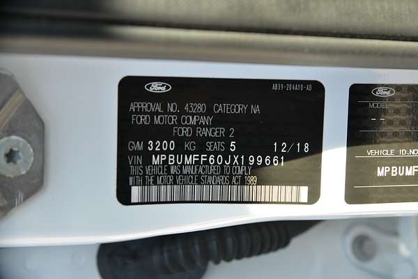 2018 Ford Ranger XLT PX MkIII 4X4 2.0L
