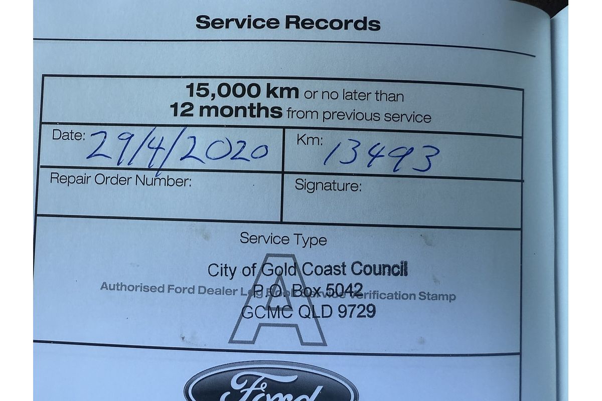 2019 Ford Ranger XL Hi-Rider PX MkIII Rear Wheel Drive 2.2L