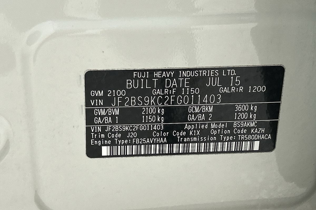 2015 Subaru Outback 2.5i Premium 5GEN