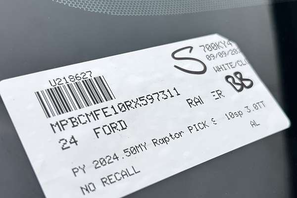 2024 Ford Ranger Raptor 4X4 3.0L