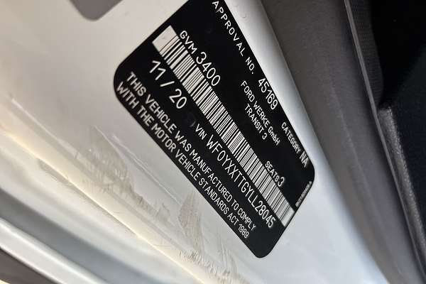 2020 Ford Transit Custom 340S VN SWB Low Roof